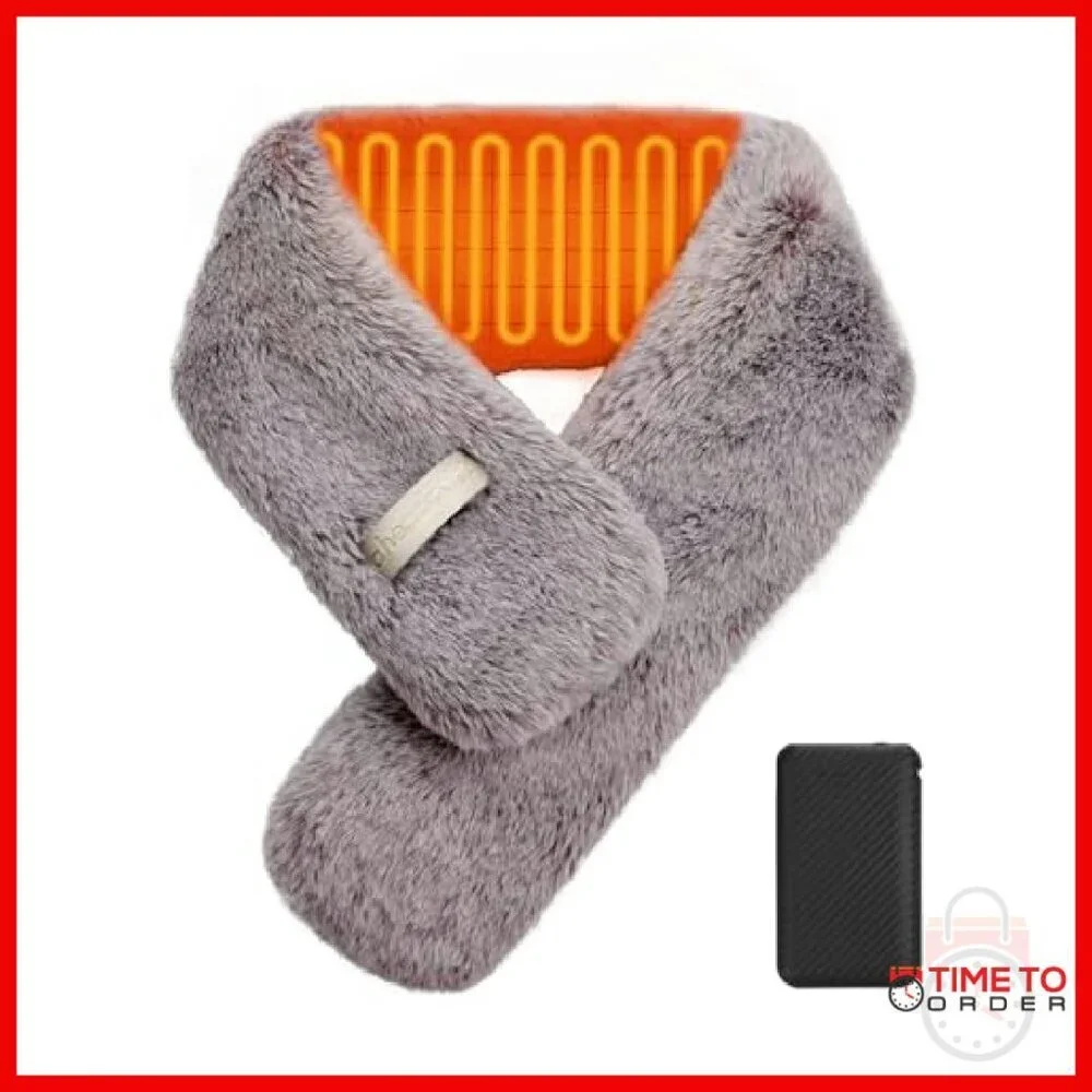 Heated Scarf with 3 Heat Settings, Portable Neck Warmer, 4000mAh Power Bank